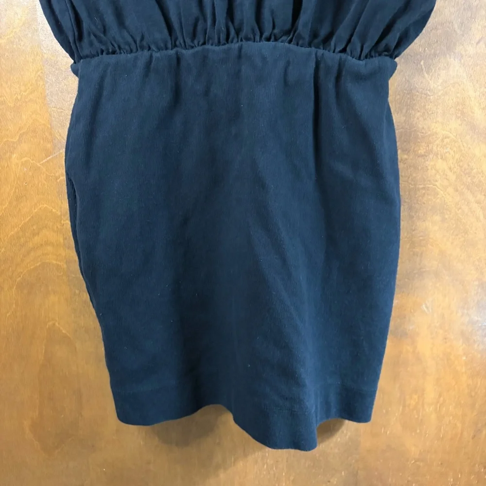 Free People Beach Black Short Sleeve T-Shirt Mini Dress Cotton Summer XS Boho